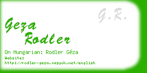 geza rodler business card